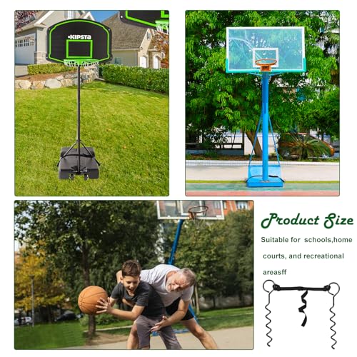 Basketball Goal Anchor Tie Down Kit High Wind Basketball Hoop Anchor for Secure Durable Court Setup Heavy Duty Trampoline Anchor Kit with Adjustable Strap for Mounting Trampoline Swing Tent - size: 2 Anchor and 1 Adjustable Strap