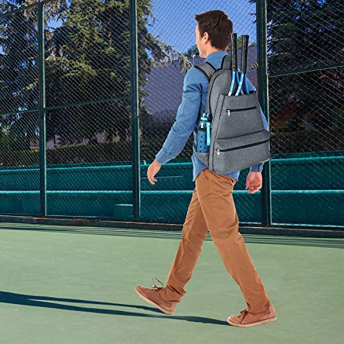 ACOSEN Tennis Bag Tennis Backpack - Large Tennis Bags for Women and Men to Hold Tennis Racket,Pickleball Paddles, Badminton Racquet, Squash Racquet,Balls and Other Accessories - color: Gray