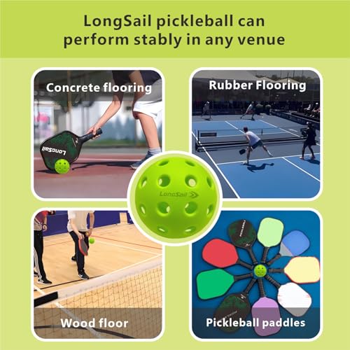 P40 Outdoor Pickleballs Non-Friable & Non-Deformable USAPA Durability Indoor Pickle Ball Leisure Sports Beginners Club Neon Green 3/12/36 Pack