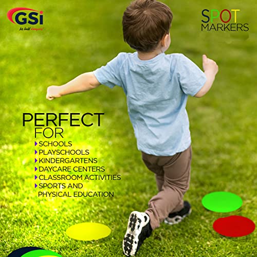 GSi Spot Markers – Non-Slip Non-Toxic Poly Spots – Floor Markers for PE, Sports & Classroom Activities - size: 1. Round