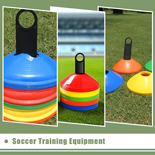 10Pcs Handy Soccer Drill Agility Training Marker Disc Cone Holder Carrier Football Field Cone Markers for Training Football Kid Sports Equipment (Black-10PCS)