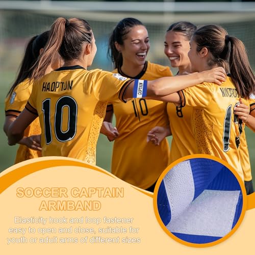 MECCANIXITY Soccer Captain Armband, Captain Arm Band for Soccer Elastic Captain C Arm Band Sport Captain Armbands for Football Team Training Youth & Adult - color: Blue