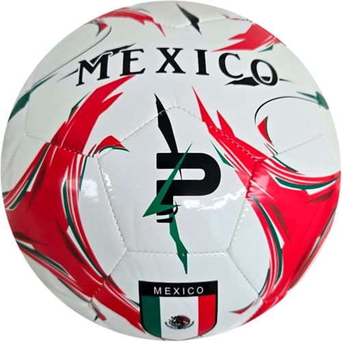Elite Edition Soccer Ball - Training Soccer Ball – Durable TPU Outdoor Ball – Country Design (USA, Argentina, Brasil, Mexico, Portugal & More) - size: 2, style: MEXICO