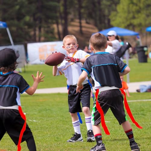 Sintege 14/28 Player Flag Football Belt Set, Adjustable Football Flag and Belts Gifts for Youth Adults Sports Training Event - color: Blue