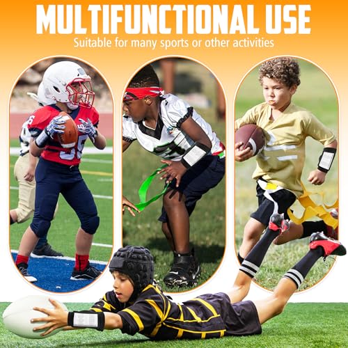 5 Pack Football Wristbands, Triple Window Quarterback (QB) Football Play Wristbands for Signs - style: Youth
