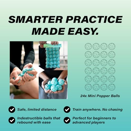 Bandit Sports Mini Popper Plastic Baseballs, Made of Impact-Resistant and Rebounding Material, Perfect Practice Baseballs & Hitting Ball Training - size: 24 Count