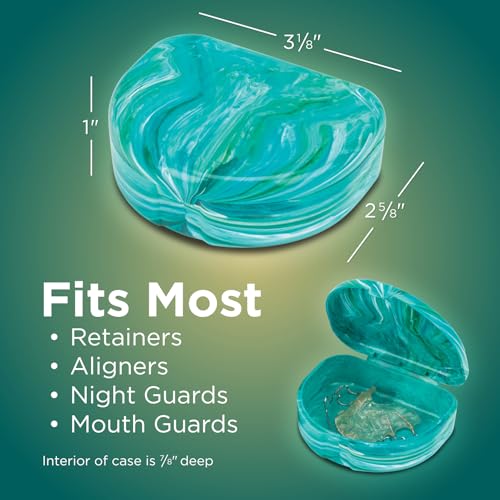 Practicon Marble Retainer Cases, Orthodontic Aligner Case, Mouth Guard Holder (3 Pack) Oasis - color: Oasis