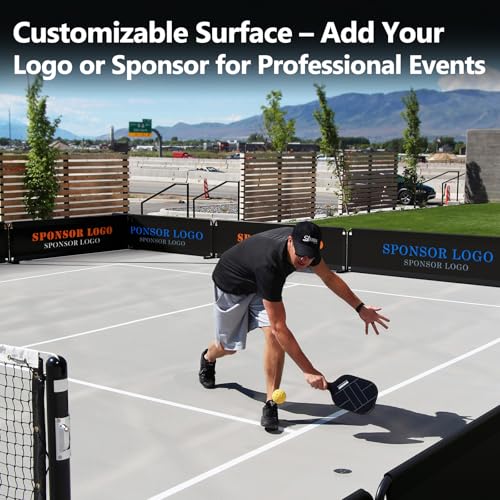 Pickleball Court Dividers, 3 Extra-Large Ball Barrier Panels-10×2.5 ft Each, Portable Pickleball Baffle Barrier to Block Stray Balls, Pickleball Field Fence