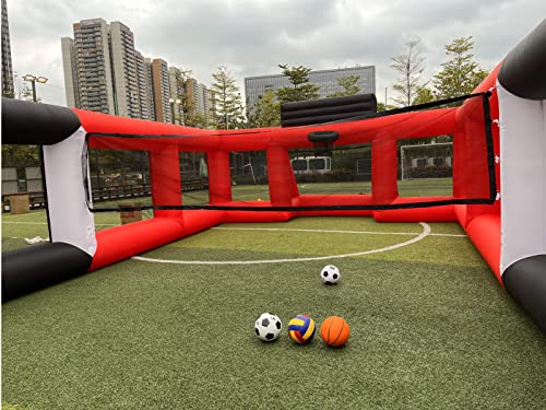 Portable Inflatable Sports Court Inflatable Soccer & Basketball & Volleyball Field 3-in-1 Multiple Sport Game with Blower for Birthday/School Playground/Family/Team Games - style: 40x20x 8.8ft