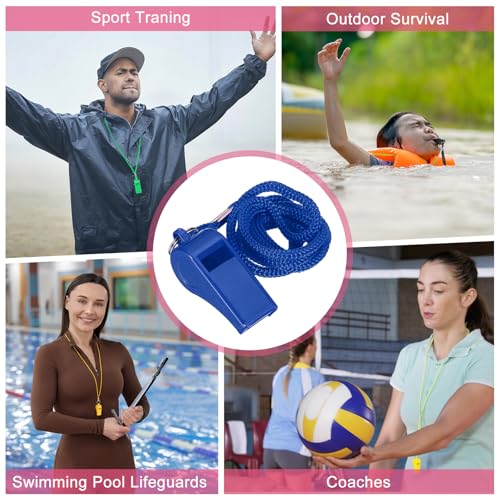 Whistles with Lanyard, Training Sports -Fitting for (Coaches/Referee/Outsides/Team Events) - color: Blue