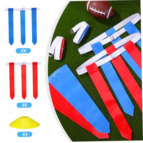 16Pcs Flag Football Set Durable Belts Cones for Youth Adult Training Includes Storage Bag for Team Activities