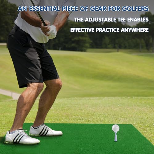 3 Pack Rotating Height Adjustable Golf Tees for Mats – 2.09" to 2.87" Rubber Driving Range Tee for Simulator & Practice, Unbreakable Octopus Holder with Clear Height Markings