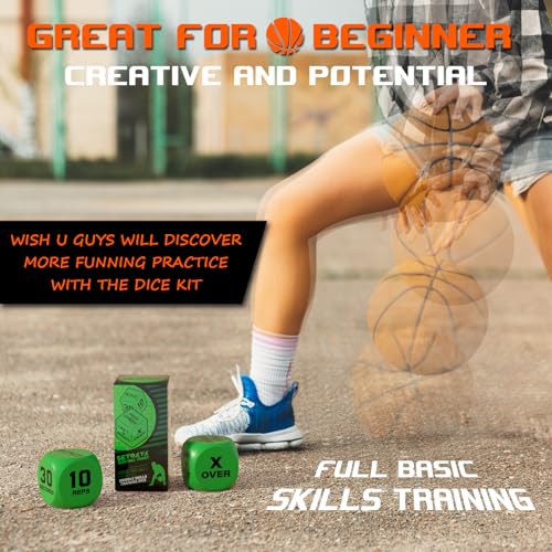 Basketball Dribble Skills Dice Set - Training Equipment - Basketball Gift for Boys.Dribble Skills Training for Beginner and Party Favors - color: Green