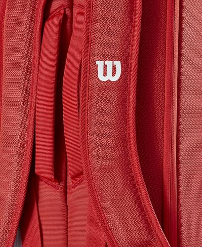 WILSON 2025 Super Tour Red Tennis Racket Bags - size: Racket Bag - Holds up to 6 Rackets