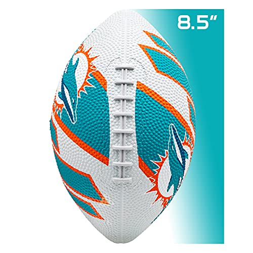 Franklin Sports NFL Team Footballs - Rubber Youth Mini Balls for All Teams - Kids 8.5" Football + Air Pump Sets - Official NFL Licensed - style: Miami Dolphins