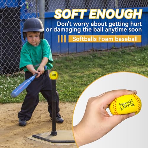 Soft Foam Baseballs for Kids - 12 Pack Practice Balls for Beginners - color: yellow