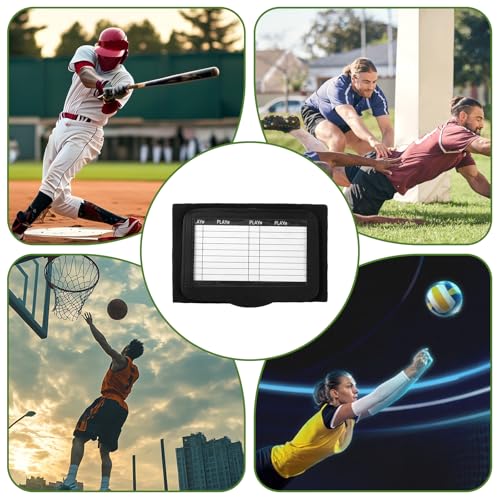 Football Play Wristbands with Playbook Cards, Clear PVC Windows Elastic Wristband Adult and Youth Quarterback Gear for Flag Football Baseball Softball