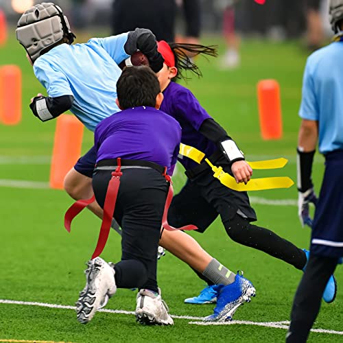 Junkin 6/8/10 Players Flag Football Sets Adjustable Football Belts and Flags for Youths Teens Kids Adults Players Sports Team - color: Red, Yellow