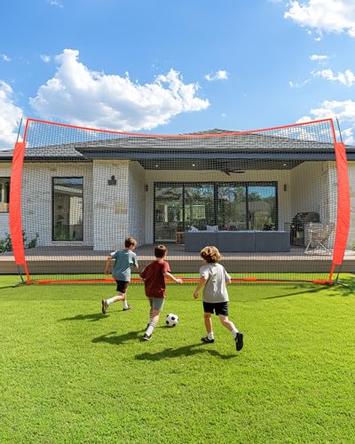20x10ft Barricade Backstop Net, Ball Sports Barrier Netting, Protection Screen for Baseball Softball Lacrosse Soccer Hockey Training for Backyard with Carry Bag
