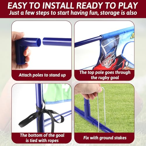 Punieayi Football Toss Game with 4 Inflatable Balls, Football Throwing Target Games for Boys 8-12, Sports and Outdoors Toys for Kids Ages 3+