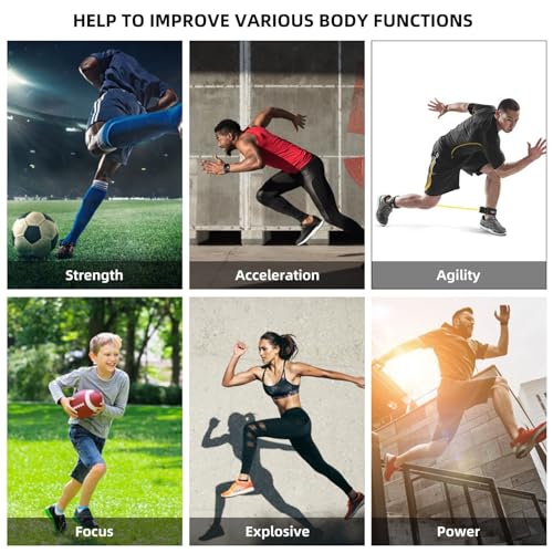 Speed Training Equipment, Resistance Band 80lb Multi-Sport Exercise Set with Handles Help to Improve Focus Explosive Agility Power Suit for Vertical Jumping Baseball Running Football