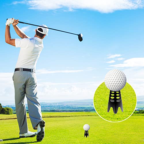 Plastic Golf Tees, 24Pcs Golf Simulator Tees for Home, Outdoor Indoor Golf Tees Simulator Practice Training, Golf Mat Tees for Winter Turf and Driving Range (24pcs Black)