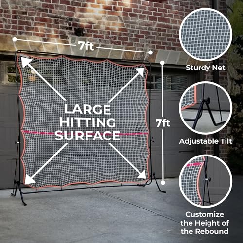 Tourna Rally Pro Adjustable Tilt Rebound Net (7x7 ft) for Tennis and Pickleball - style: Black