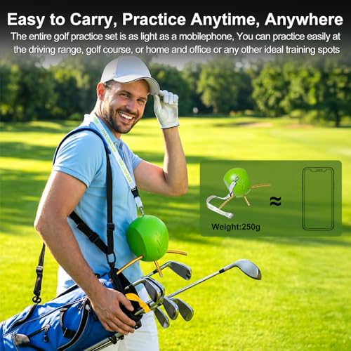 Golf Swing Ball, The Connector Golf Trainging Aids with Adjustable Lanyard & Wrist Hinge Trainer, Golf Swing Trainer - Helps Train Proper Swing Mechanics Between Arms Elbow Wrist Structure - color: Green, size: Medium