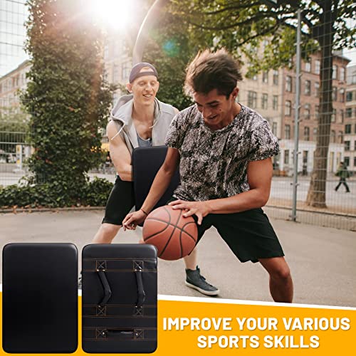 Dunzy Sports Blocking Pads 24 x 16 Inch Training Kick Pad Standard Basketball Contact Pad with Handles for Soccer Football Hockey Martial Arts MMA Karate Kickboxing Lacrosse Practice, Black