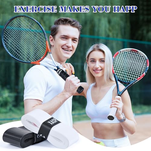 6 Pack Premium Overgrip Tape for Tennis, Pickleball & Badminton - Absorbent Dry Feel, Anti-Slip PU Material, Pre-Cut for Easy Installation, Enhanced Control & Durability (Black/White)