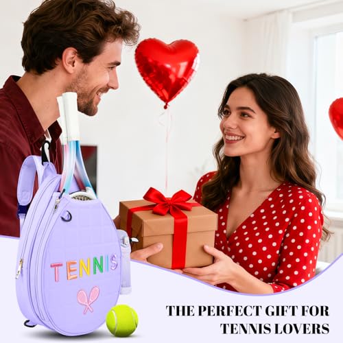NZNDB Tennis Bags for Women Girl, Tennis Sling Crossbody Backpack, Water Resistant Tennis Bag for Pickleball, Tennis, Racketball - color: Purple