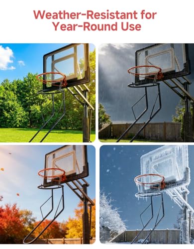 Basketball Rebounder, Heavy Duty & Quick Release Basketball Return Attachment, 180 Degree Rotatable Chute Shot Returner for 18" Rim Indoor and Outdoor Basketball Trainning Equipment