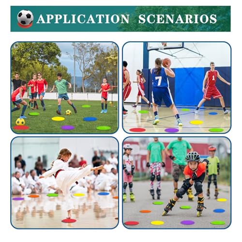 LAZR Non Slip Agility Marker Aggregate Dots 4.72 inch 9 inch Floor Dot Marker for Classroom Dance Sports Football Basketball Speed Agility Training - style: 9inch 36pcs