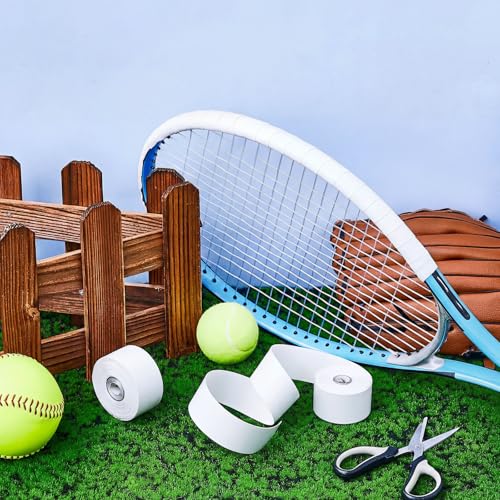 Deekin 2 Pieces Racket Protection Tape Racquet Head Guard for Tennis Practice Racquetball, 16.4' Roll - color: White