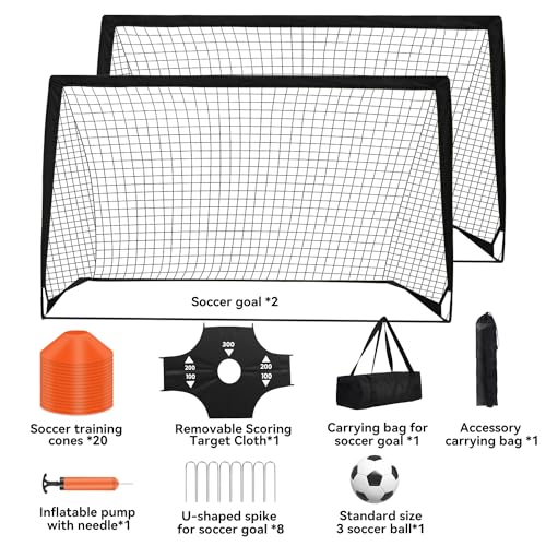 Portable Pop Up Soccer Goal - 6x4ft Backyard Training Equipment with Soccer Ball, Scoring Target Cloth, and Conesl,Fencing Training Equipment,Baseball & Softball Protective Screens