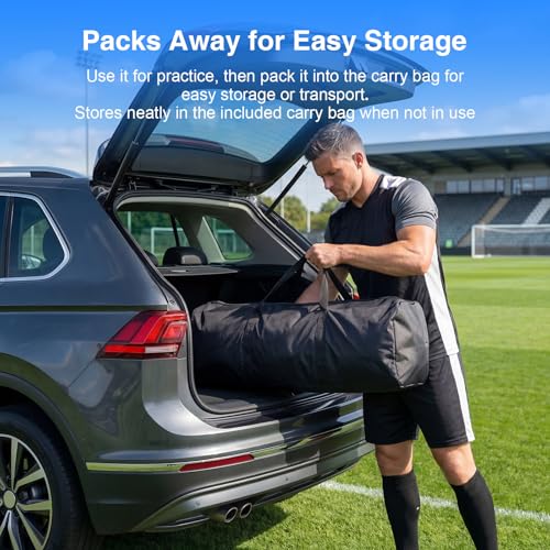12x6 Soccer Goal for Backyard, Portable PVC Soccer Goal with 2 Target Nets, 10 Cones & Carry Bag, 68mm Frame, Easy Setup for Kids, Youth Training & Family Play
