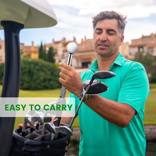 Seticek Retractable Golf Swing Trainer,Golf Grip Trainer with Arm Band for Right-Handed Golfers,Rhythm Click Sound Warm Up Golf Tempo Stick,Indoor/Outdoor - color: Black-Golf Grip Trainer with Arm Band