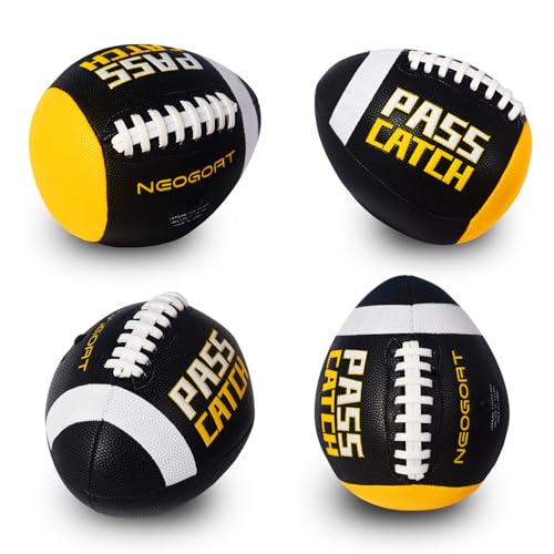 PassCatch Training Football, Fatherless Bounce Back Football Training Equipment Composite Leather Improving Enhance Solo Passing Catching Skills Youth Size(Ages 5-14,Deflated)
