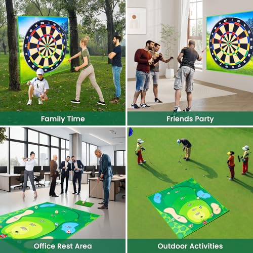 LYDARZ Battle Golf Game Set Chipping Game Practice Mat Games for Backyard Fun and Swing Training, Golf Hitting Mat Play for Golf Parties and Kids Family Activities Outdoor - size: Target Disk Pattern: 5A