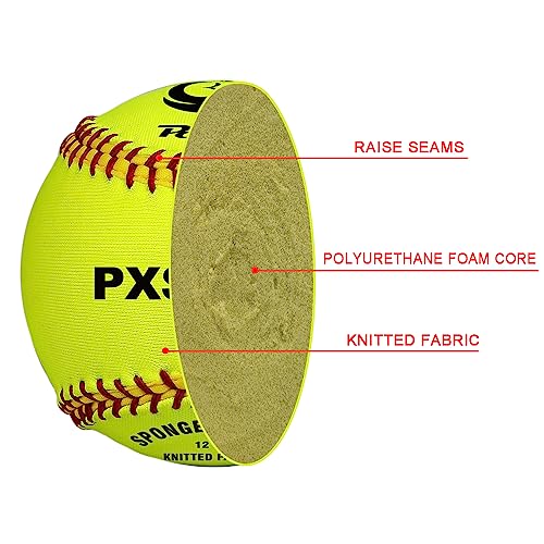 PHINIX 12" Soft Touch Safety Softball for Training and Recreational Play