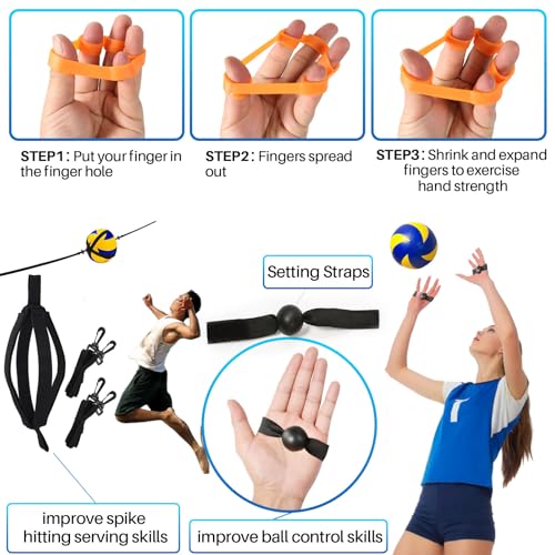 Davllin Volleyball Training Equipment Aid,Premium Volleyball Rebounder Trainer Kit,Solo Practice Trainer for Serving Setting Spiking and Arm Swing,Volleyball Gifts for Teen Girls & Boys - style: 13-in-1 Ultimate