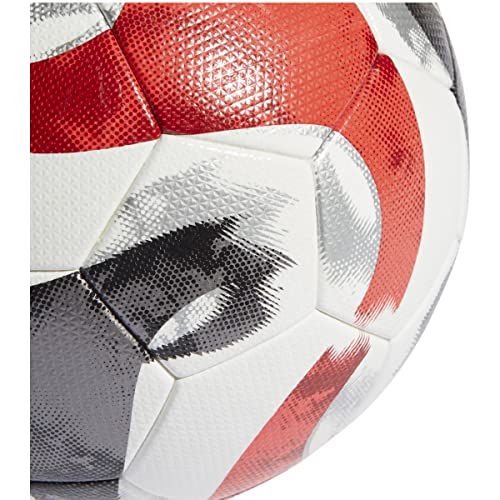 adidas Tiro Soccer Ball - color: White/Black/Iron Metallic/Power Red/Pro, size: 5
