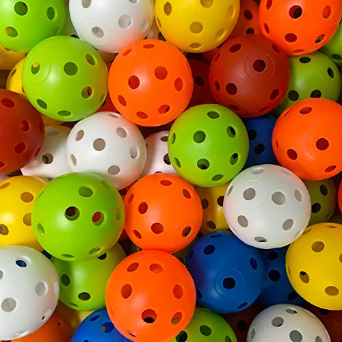 Crestgolf 50pcs Plastic Golf Training Balls – Airflow Hollow 40mm Golf Balls for Driving Range, Swing Practice, Home Use,Pet Play. …