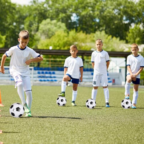 Ceenna 6 Pcs Soccer Ball Bulk with Pump Bag Machine Stitched Deflated Soccer for Outside Sports Training Game Practice - size: Size 5, style: Classic