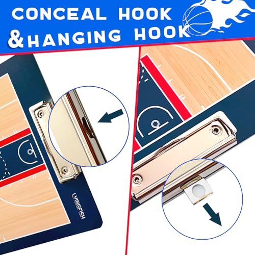 Basketball Dry Erase Coaches Clipboard,Waterproof Basketball Clipboard for Coaches Double-Sided Basketball White Board for Coaches Writable and Erasable Basketball Dry Erase Board for Coaches (Blue)