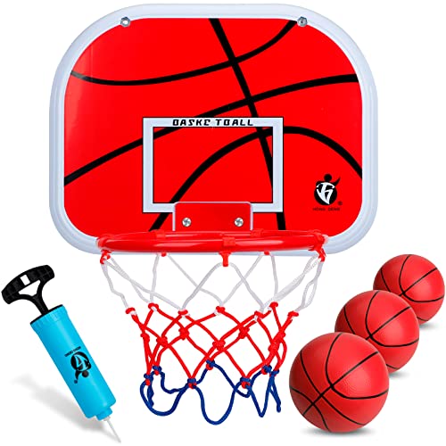 Indoor Basketball Hoop Set for Kids Adults, Mini Over The Door Hoop Set with 4 Balls for Dormitory Home Office, Upgarde Wall Mount Basketball Goal Sport Game for Boys Teen - style: SET1