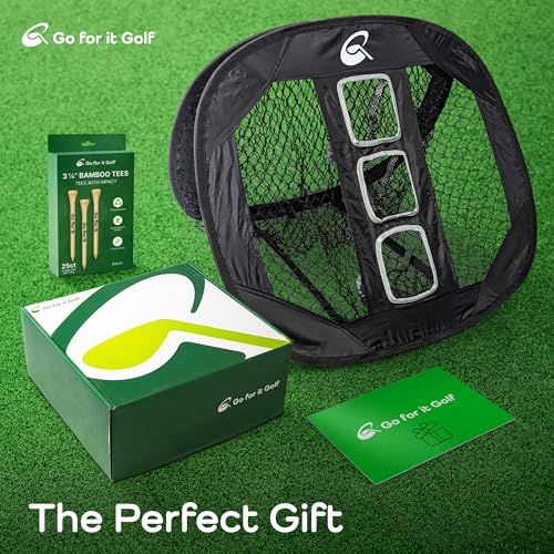 Go For It Golf Gift Box - Ultimate Golf Kit Essentials for Men & Women, Premium Golfing Accessories, Golfer Training Tools & Gear - style: Chipping Net (Tees)
