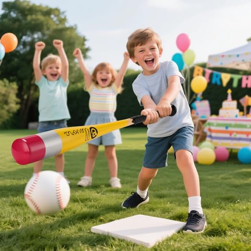 Pencil Bat - Novelty Backyard Baseball Games Gift - Youth Metal Baseball Bat - 2 5/8" Aluminum Barrel with Balanced Weight and Durable Finish - size: 31" 21oz