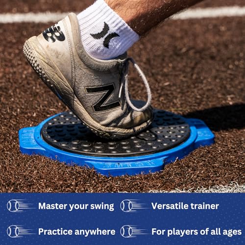 Swing Perfecting Batting Trainer for Softball and Baseball Back Foot Rotation Power Hitter Plate Training Equipment - All Ages
