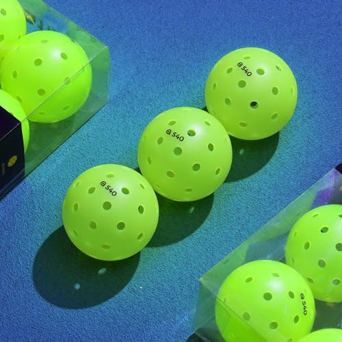 A11N S40 Outdoor Pickleball Balls- USA Pickleball Approved for Tournament Play, 3/6/12/50-Pack, Neon Green/Fuchsia/Tangerine - color: Neon Green, style: 12 Packs